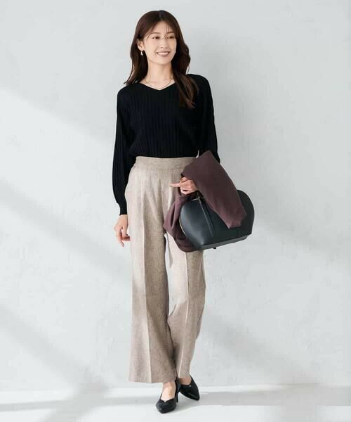 a.v.v / アー・ヴェ・ヴェ チノ・ワークパンツ | 【マシンウォッシャブル】ツイード調ストレートパンツ | 詳細6