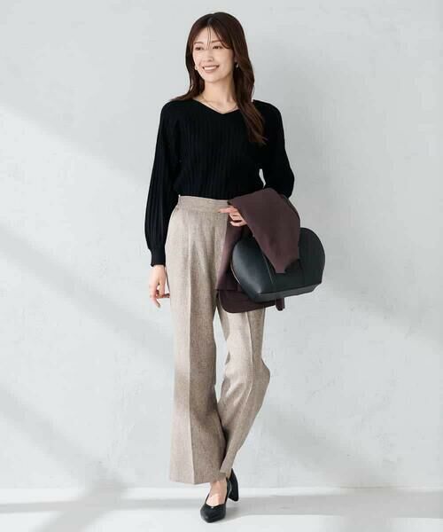 a.v.v / アー・ヴェ・ヴェ チノ・ワークパンツ | 【マシンウォッシャブル】ツイード調ストレートパンツ | 詳細7