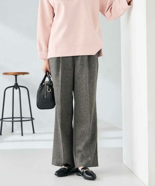 a.v.v / アー・ヴェ・ヴェ チノ・ワークパンツ | 【マシンウォッシャブル】ツイード調ストレートパンツ | 詳細9