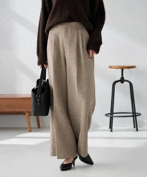 a.v.v / アー・ヴェ・ヴェ その他パンツ | 【マシンウォッシャブル/雑誌InRed(宝島社)12月号掲載】ツイード調ワイドパンツ | 詳細1