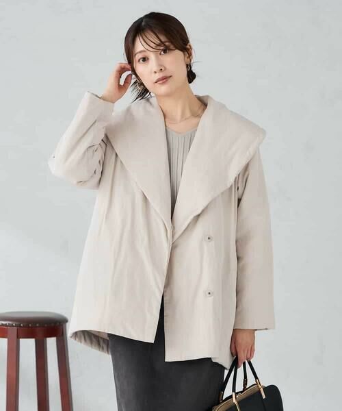 a.v.v / アー・ヴェ・ヴェ ステンカラーコート | ショールカラー中綿コート | 詳細1