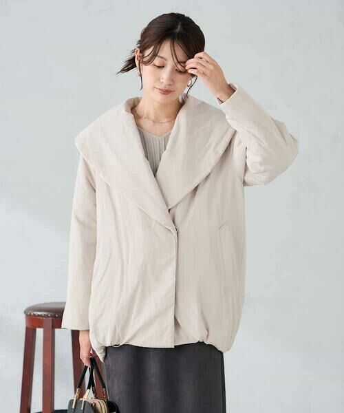 a.v.v / アー・ヴェ・ヴェ ステンカラーコート | ショールカラー中綿コート | 詳細3