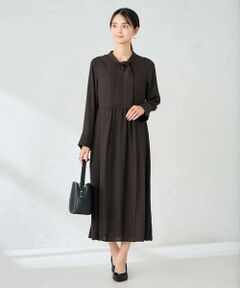 a.v.v / アー・ヴェ・ヴェ ロング・マキシ丈ワンピース | 【洗える/WEB限定】ボウタイタックワンピース