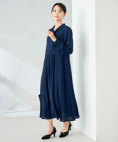 a.v.v / アー・ヴェ・ヴェ ロング・マキシ丈ワンピース | 【洗える/WEB限定】ボウタイタックワンピース | 詳細1