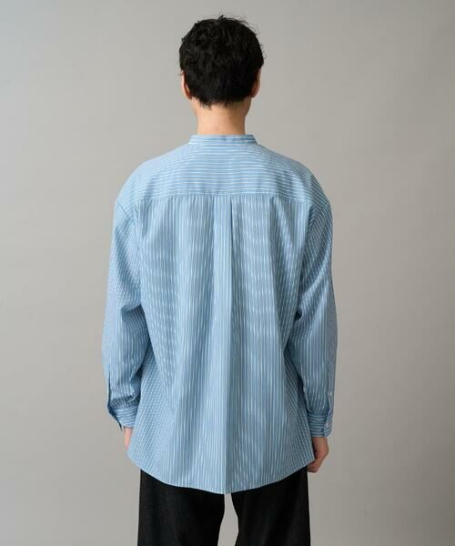 a.v.v / アー・ヴェ・ヴェ シャツ・ブラウス | 【イージーケア/ストレッチ】ストライププリントバンドカラーシャツ【洗濯機で洗える】 | 詳細4