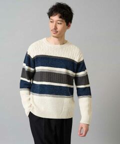 a.v.v / アー・ヴェ・ヴェ ニット・セーター | 【雑誌MonoMax12月号掲載】モールボーダークルーネックニット【洗濯機で洗える】