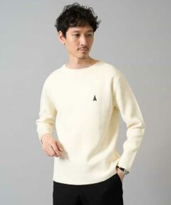 a.v.v / アー・ヴェ・ヴェ ニット・セーター | 【洗濯機で洗える】ワンポイント刺繍ボートネックニット