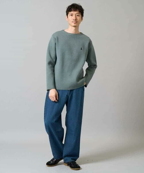 a.v.v / アー・ヴェ・ヴェ ニット・セーター | 【洗濯機で洗える】ワンポイント刺繍ボートネックニット | 詳細1