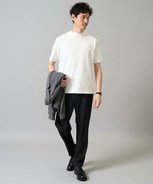 a.v.v / アー・ヴェ・ヴェ カットソー | 【イージーケア】ポンチモックネックスマートＴシャツ【毛玉になりにくい/洗濯機で洗える】〈ON/OFF SERIES〉 | 詳細2