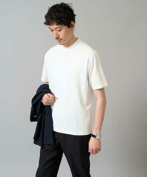 a.v.v / アー・ヴェ・ヴェ カットソー | 【イージーケア】ポンチモックネックスマートＴシャツ【毛玉になりにくい/洗濯機で洗える】〈ON/OFF SERIES〉 | 詳細20