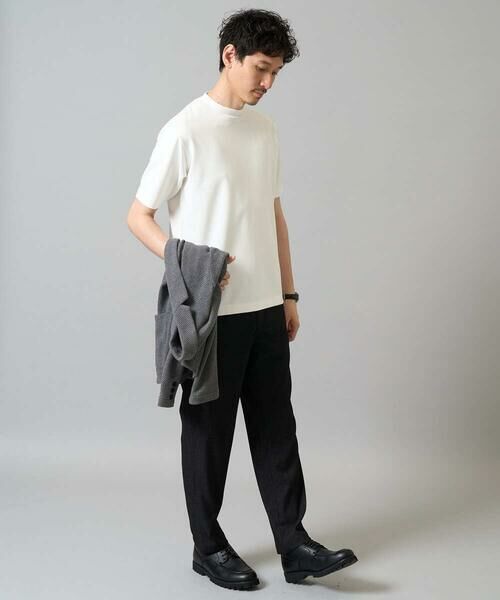 a.v.v / アー・ヴェ・ヴェ カットソー | 【イージーケア】ポンチモックネックスマートＴシャツ【毛玉になりにくい/洗濯機で洗える】〈ON/OFF SERIES〉 | 詳細3