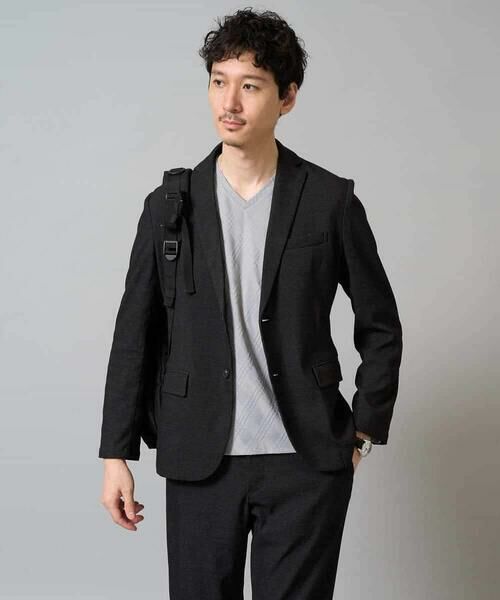 a.v.v / アー・ヴェ・ヴェ カットソー | 【イージーケア/毛玉になりにくい】ダイヤジャカードＶネックＴシャツ　通勤/ビジネス/ジャケット〈ON/OFF SERIES〉 | 詳細14