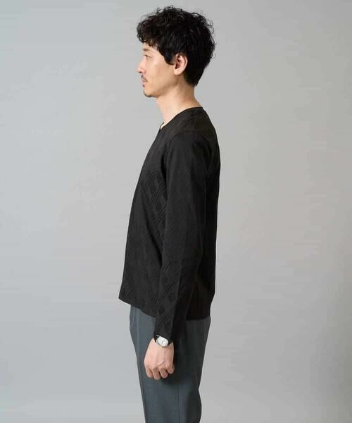 a.v.v / アー・ヴェ・ヴェ カットソー | 【イージーケア/毛玉になりにくい】ダイヤジャカードＶネックＴシャツ　通勤/ビジネス/ジャケット〈ON/OFF SERIES〉 | 詳細22