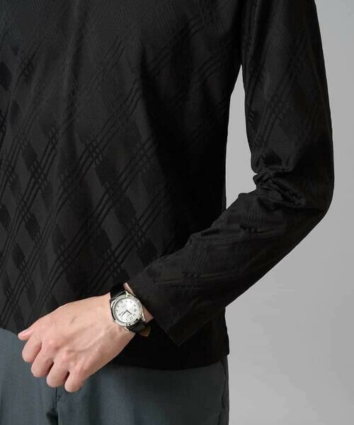 a.v.v / アー・ヴェ・ヴェ カットソー | 【イージーケア/毛玉になりにくい】ダイヤジャカードＶネックＴシャツ　通勤/ビジネス/ジャケット〈ON/OFF SERIES〉 | 詳細25