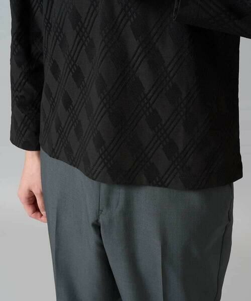 a.v.v / アー・ヴェ・ヴェ カットソー | 【イージーケア/毛玉になりにくい】ダイヤジャカードＶネックＴシャツ　通勤/ビジネス/ジャケット〈ON/OFF SERIES〉 | 詳細26