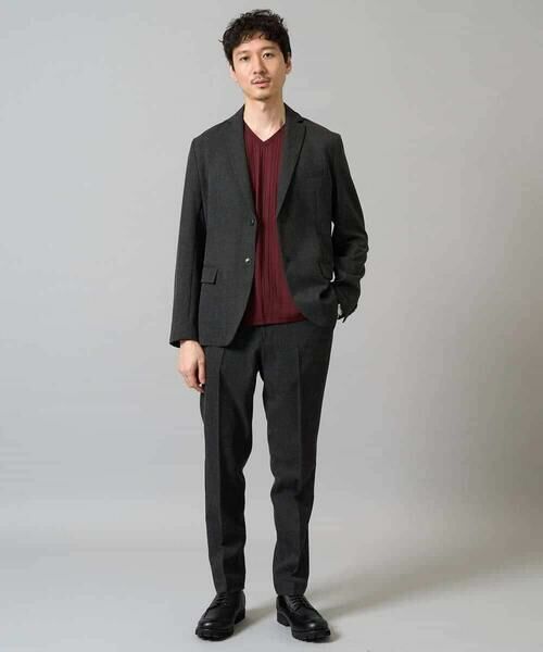 a.v.v / アー・ヴェ・ヴェ カットソー | 【イージーケア/毛玉になりにくい】ストライプジャガードVネックTシャツ【洗濯機で洗える】通勤/ビジネス/ジャケット〈ON/OFF SERIES〉 | 詳細18