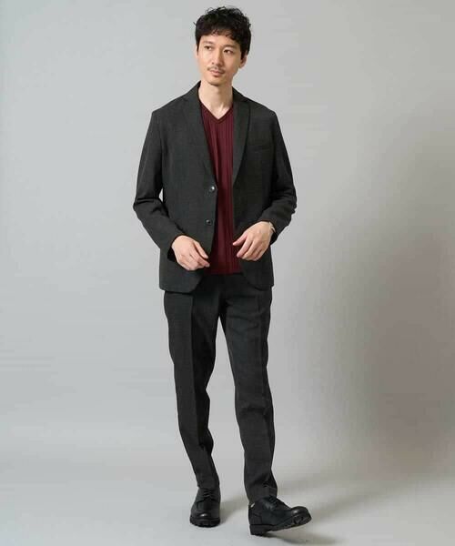 a.v.v / アー・ヴェ・ヴェ カットソー | 【イージーケア/毛玉になりにくい】ストライプジャガードVネックTシャツ【洗濯機で洗える】通勤/ビジネス/ジャケット〈ON/OFF SERIES〉 | 詳細19