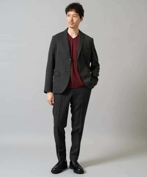 a.v.v / アー・ヴェ・ヴェ カットソー | 【イージーケア/毛玉になりにくい】ストライプジャガードVネックTシャツ【洗濯機で洗える】通勤/ビジネス/ジャケット〈ON/OFF SERIES〉 | 詳細20