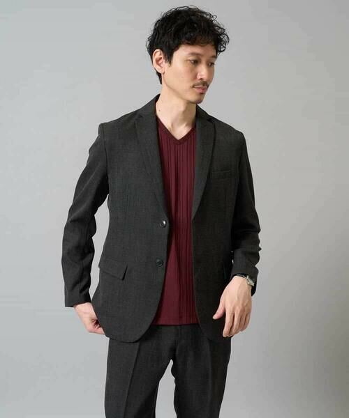 a.v.v / アー・ヴェ・ヴェ カットソー | 【イージーケア/毛玉になりにくい】ストライプジャガードVネックTシャツ【洗濯機で洗える】通勤/ビジネス/ジャケット〈ON/OFF SERIES〉 | 詳細28