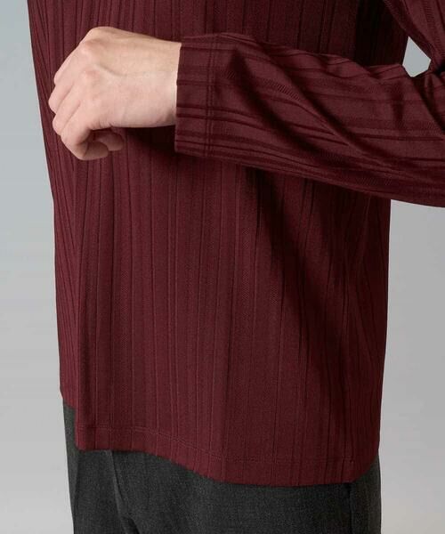 a.v.v / アー・ヴェ・ヴェ カットソー | 【イージーケア/毛玉になりにくい】ストライプジャガードVネックTシャツ【洗濯機で洗える】通勤/ビジネス/ジャケット〈ON/OFF SERIES〉 | 詳細9