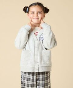 a.v.v / アー・ヴェ・ヴェ カーディガン・ボレロ | [130-160]ワンポイント刺繍カーディガン