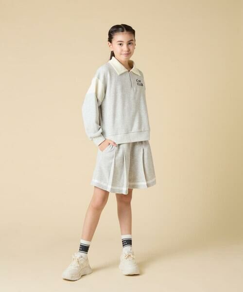 a.v.v / アー・ヴェ・ヴェ セットアップ | [130-160]【大人気！/ハーフジップトップス/プリーツキュロット】切り替えトレーナーセットアップ | 詳細10