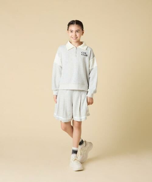a.v.v / アー・ヴェ・ヴェ セットアップ | [130-160]【大人気！/ハーフジップトップス/プリーツキュロット】切り替えトレーナーセットアップ | 詳細13