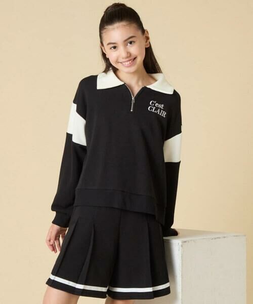 a.v.v / アー・ヴェ・ヴェ セットアップ | [130-160]【大人気！/ハーフジップトップス/プリーツキュロット】切り替えトレーナーセットアップ | 詳細21