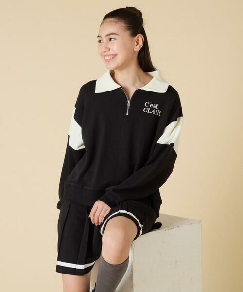 a.v.v / アー・ヴェ・ヴェ セットアップ | [130-160]【大人気！/ハーフジップトップス/プリーツキュロット】切り替えトレーナーセットアップ | 詳細22