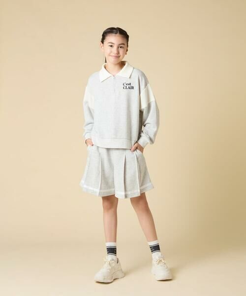 a.v.v / アー・ヴェ・ヴェ セットアップ | [130-160]【大人気！/ハーフジップトップス/プリーツキュロット】切り替えトレーナーセットアップ | 詳細9