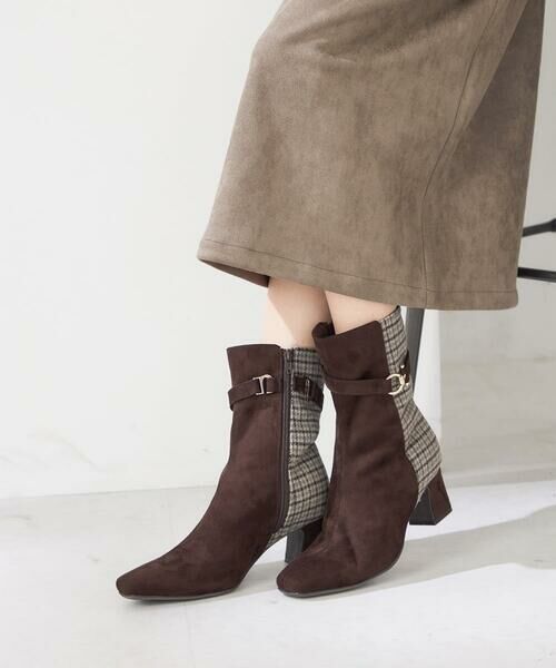 a.v.v / アー・ヴェ・ヴェ フラットシューズ | スエードコンビブーツ（ブラウン）