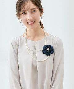 a.v.v / アー・ヴェ・ヴェ ネックレス・ペンダント・チョーカー | コサージュ付き二連ネックレス