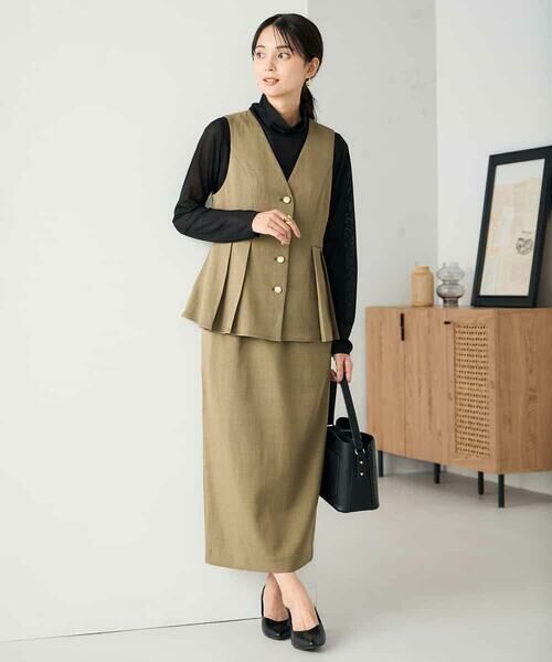 a.v.v / アー・ヴェ・ヴェ ロング・マキシ丈ワンピース | 【2SET】ペプラムジレ×ナロースカート | 詳細1