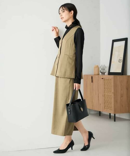 a.v.v / アー・ヴェ・ヴェ ロング・マキシ丈ワンピース | 【2SET】ペプラムジレ×ナロースカート | 詳細8