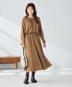 a.v.v / アー・ヴェ・ヴェ ロング・マキシ丈ワンピース | 【洗える】セットアップ見えサテンワンピース