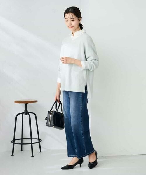 a.v.v / アー・ヴェ・ヴェ ニット・セーター | ラメVネックチュニックニット | 詳細10