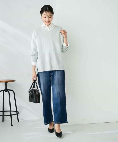 a.v.v / アー・ヴェ・ヴェ ニット・セーター | ラメVネックチュニックニット | 詳細13