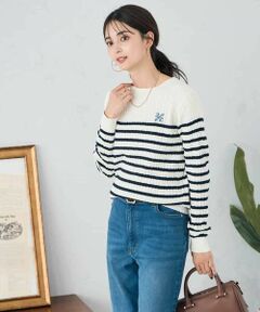 a.v.v / アー・ヴェ・ヴェ ニット・セーター | ワンポイント刺繍ケーブルニット