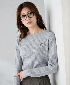 a.v.v / アー・ヴェ・ヴェ ニット・セーター | ワンポイント刺繍ケーブルニット