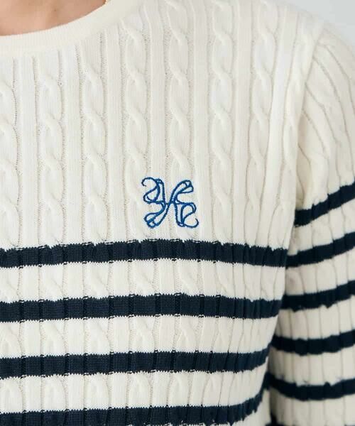 a.v.v / アー・ヴェ・ヴェ ニット・セーター | ワンポイント刺繍ケーブルニット | 詳細12
