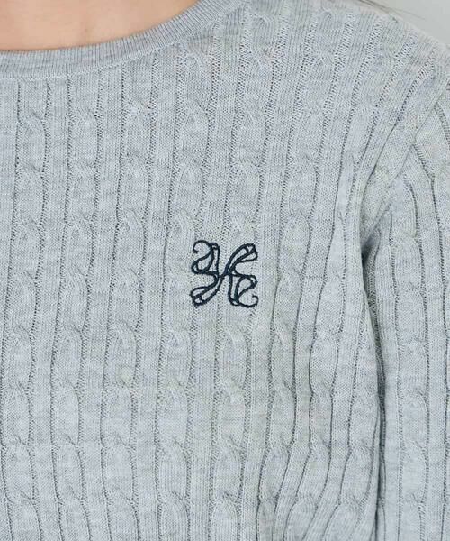 a.v.v / アー・ヴェ・ヴェ ニット・セーター | ワンポイント刺繍ケーブルニット | 詳細13