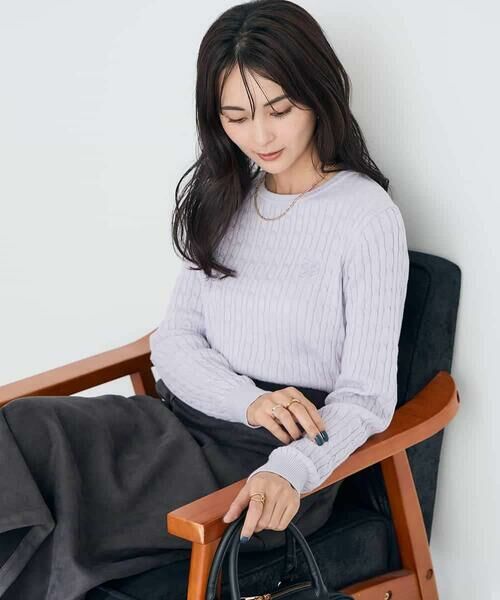 a.v.v / アー・ヴェ・ヴェ ニット・セーター | ワンポイント刺繍ケーブルニット | 詳細14