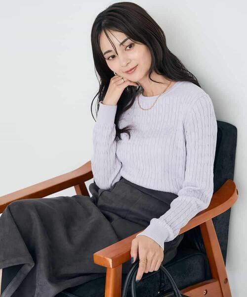 a.v.v / アー・ヴェ・ヴェ ニット・セーター | ワンポイント刺繍ケーブルニット | 詳細15