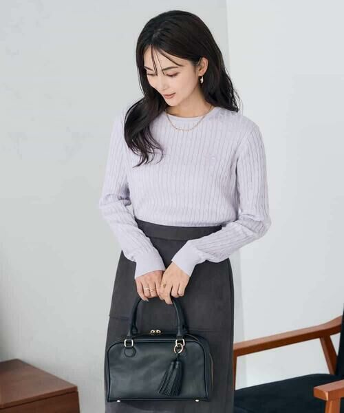 a.v.v / アー・ヴェ・ヴェ ニット・セーター | ワンポイント刺繍ケーブルニット | 詳細16