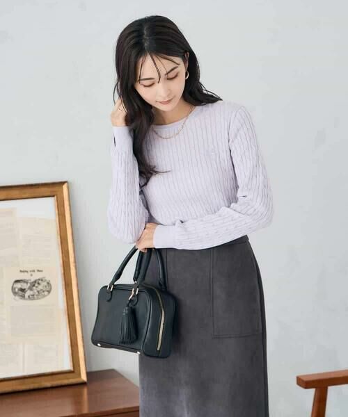 a.v.v / アー・ヴェ・ヴェ ニット・セーター | ワンポイント刺繍ケーブルニット | 詳細18