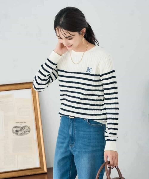 a.v.v / アー・ヴェ・ヴェ ニット・セーター | ワンポイント刺繍ケーブルニット | 詳細28