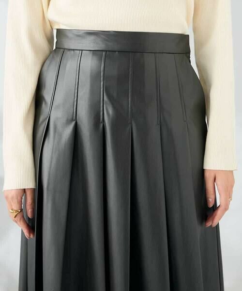 a.v.v / アー・ヴェ・ヴェ ロング・マキシ丈スカート | 【洗える】レザープリーツスカート | 詳細13