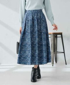 a.v.v / アー・ヴェ・ヴェ ロング・マキシ丈スカート | 【洗える】ツイードプリントフレアスカート