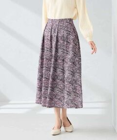 a.v.v / アー・ヴェ・ヴェ ロング・マキシ丈スカート | 【洗える】ツイードプリントフレアスカート