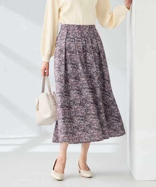 a.v.v / アー・ヴェ・ヴェ ロング・マキシ丈スカート | 【洗える】ツイードプリントフレアスカート | 詳細11